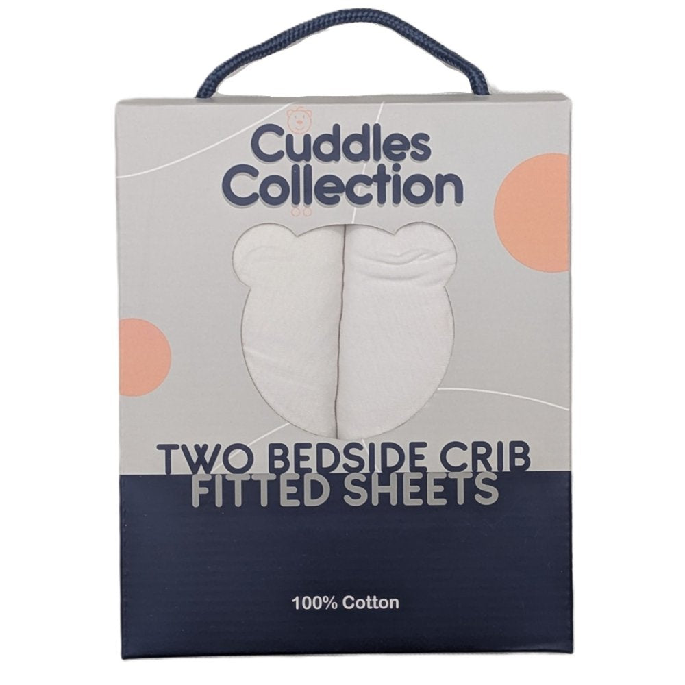2 Pack Baby Fitted Crib Sheets – Next to Me / Bedside Cot (100% Cotton)