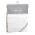 Baby Hooded Towel – White Cotton with Star Trim