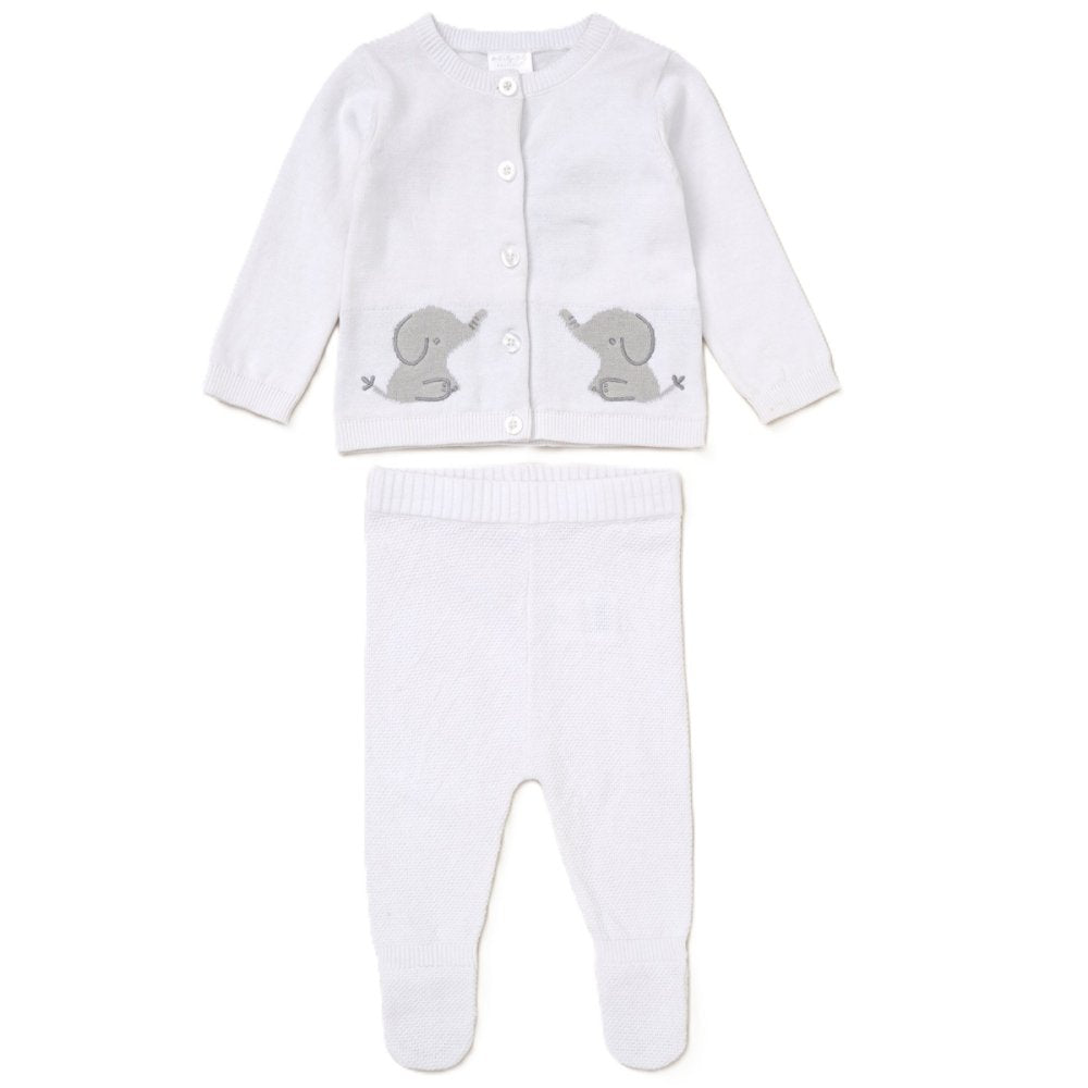 Knitted 2 Piece Set – Elephant Design (100% Cotton)