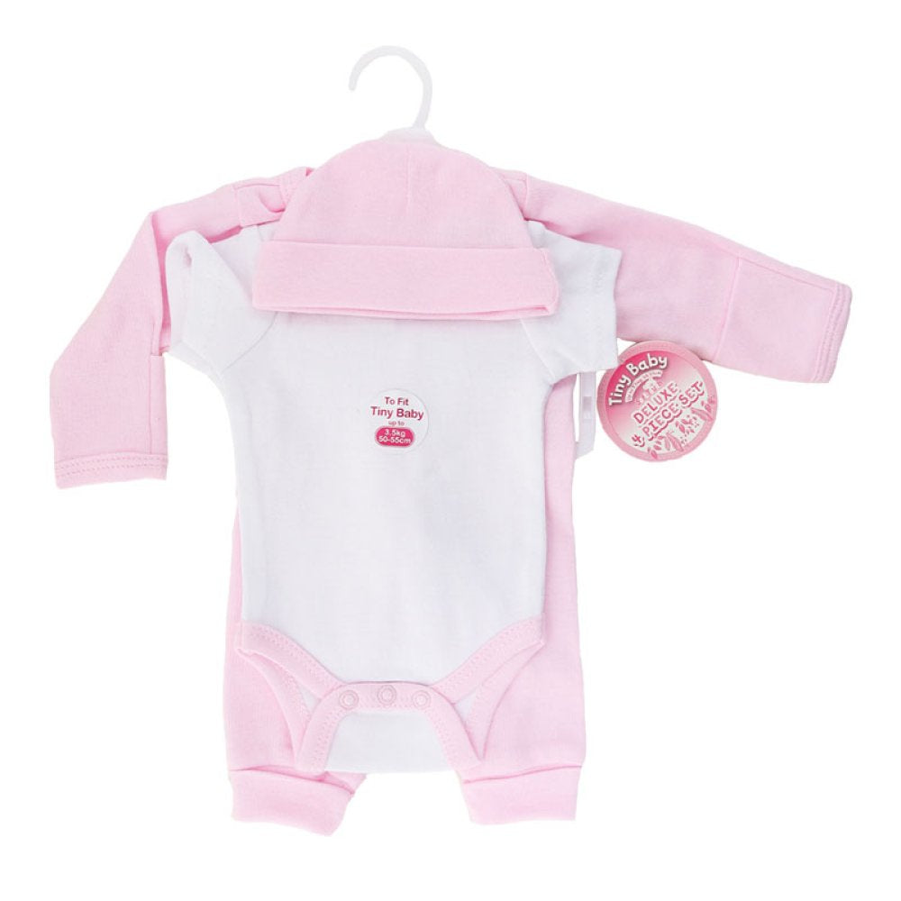 Baby Girl Set – 100% Cotton Tiny Baby Outfit (Pink)