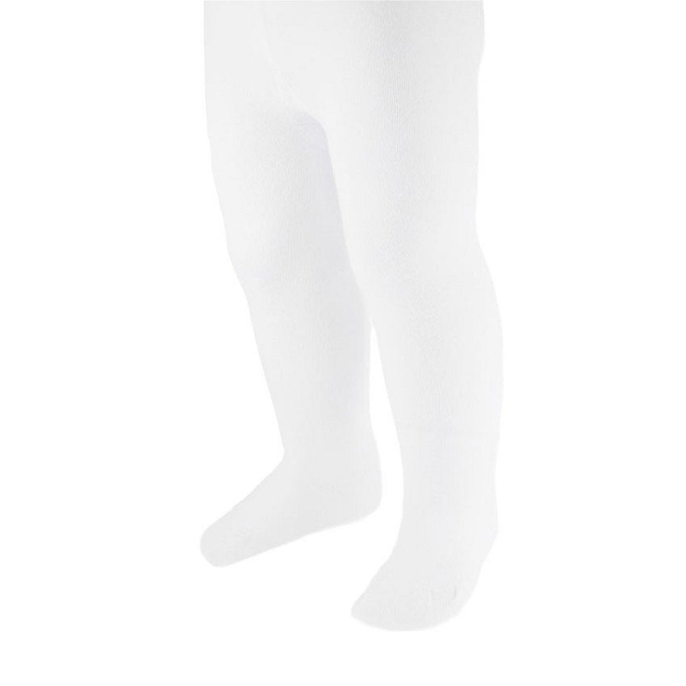 Baby Plain Cotton Tights – Soft White