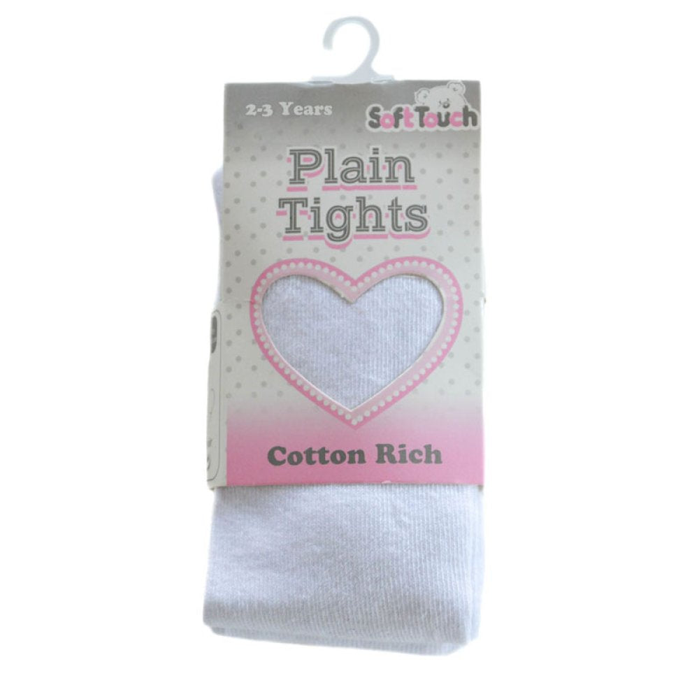 Baby Plain Cotton Tights – Soft White