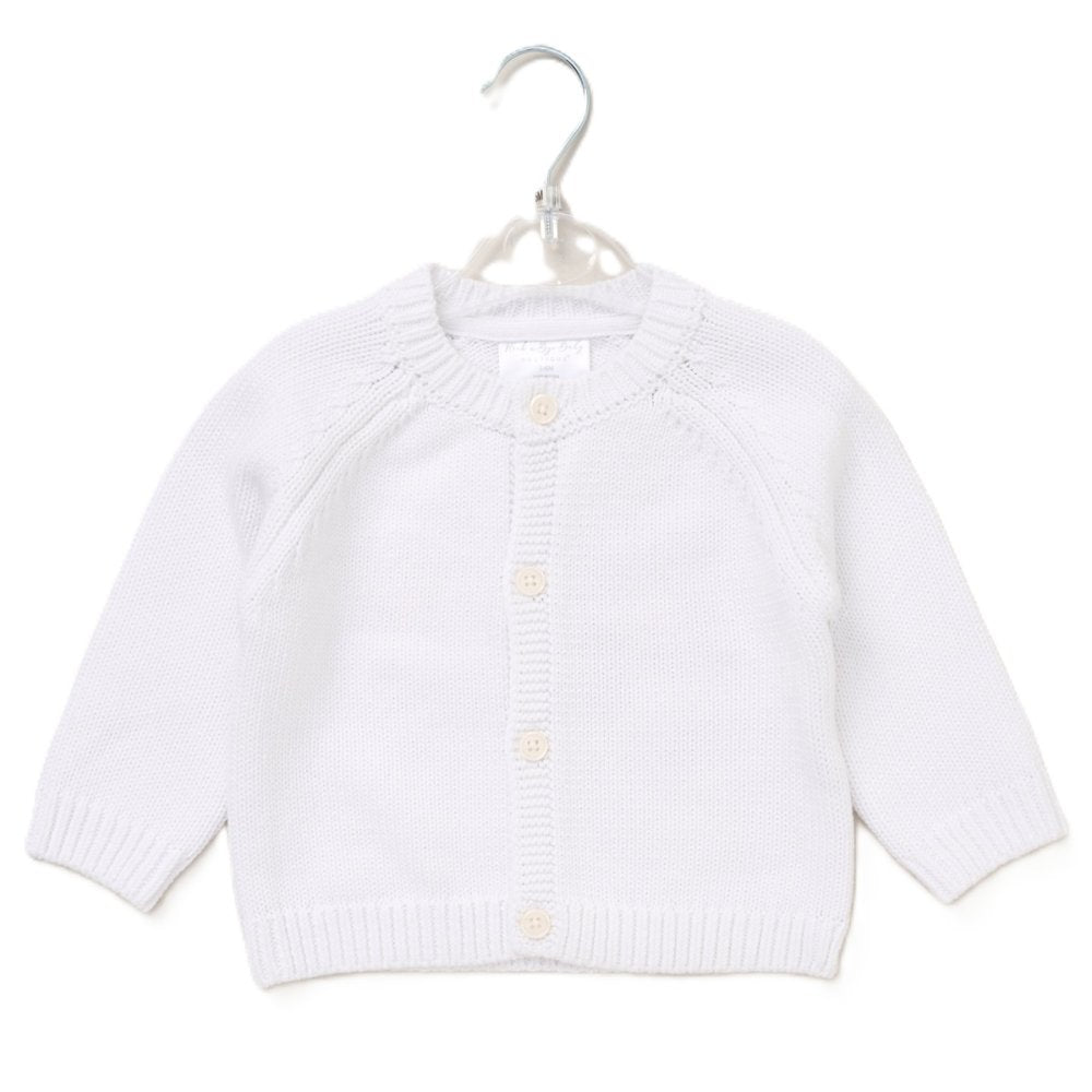 Baby White Cotton Knit Cardigan - Little One
