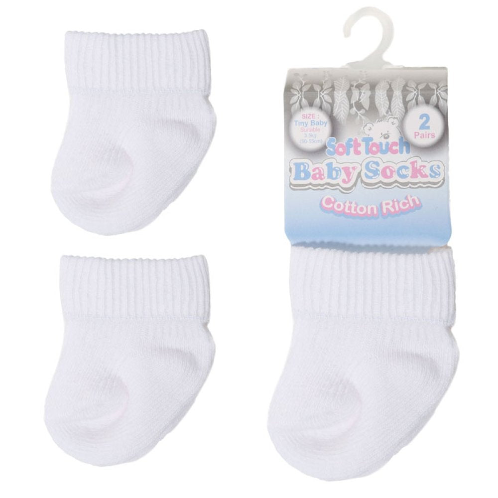 Premature Baby Socks – 2 Pack (Cotton Rich)