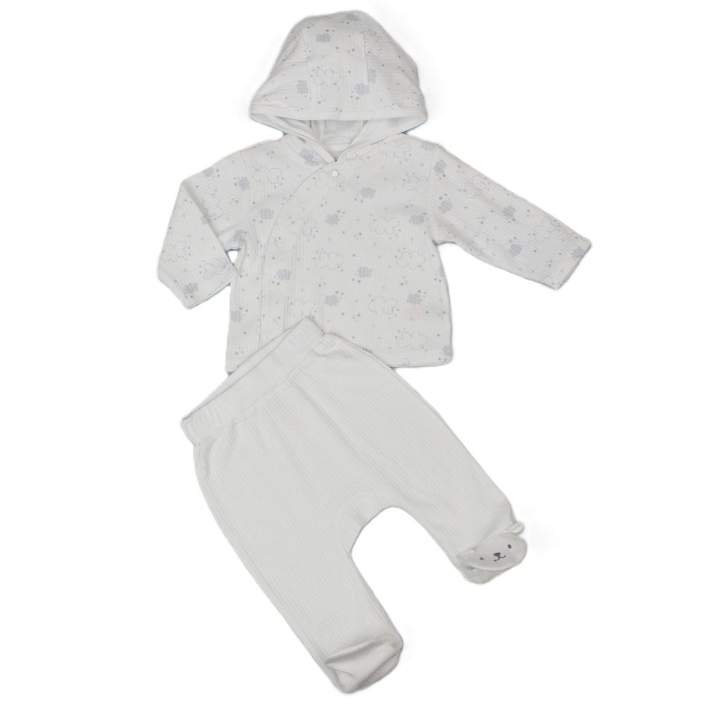 2-Piece Cotton Baby Set (Neutral Cloud Print)