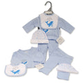 6 Piece Gift Set – Blue Whale (100% Cotton, Premature/Newborn)